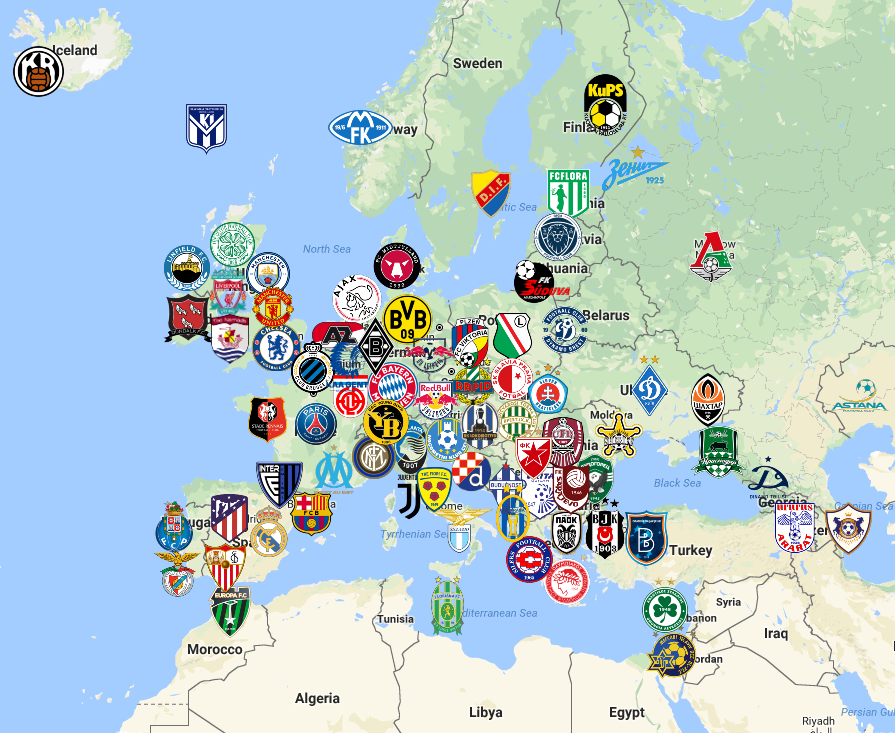 Карта УЕФА. Champions League Map. Ligue 1 Map.