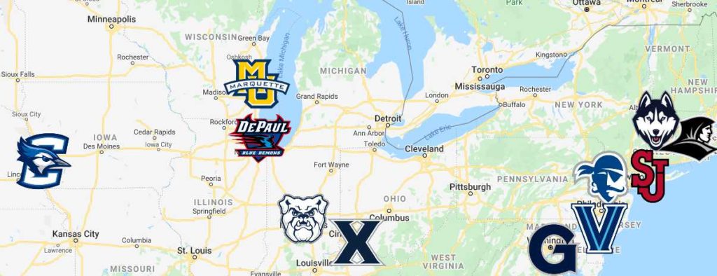 Big East Map | Teams | Logos - Sport League Maps