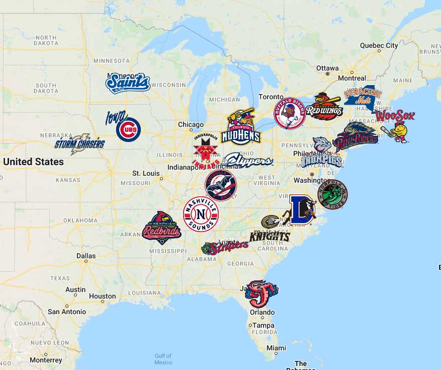 International League Map | Teams | Logos - Sport League Maps