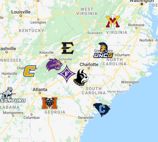 Southern Conference Map | Teams | Logos