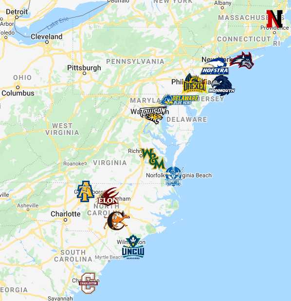 Colonial Athletic Association Map | Teams | Logos