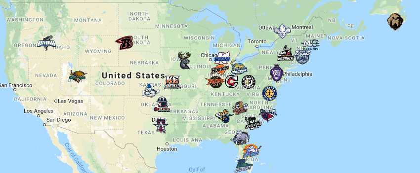 ECHL Map | Teams - Sport League Maps