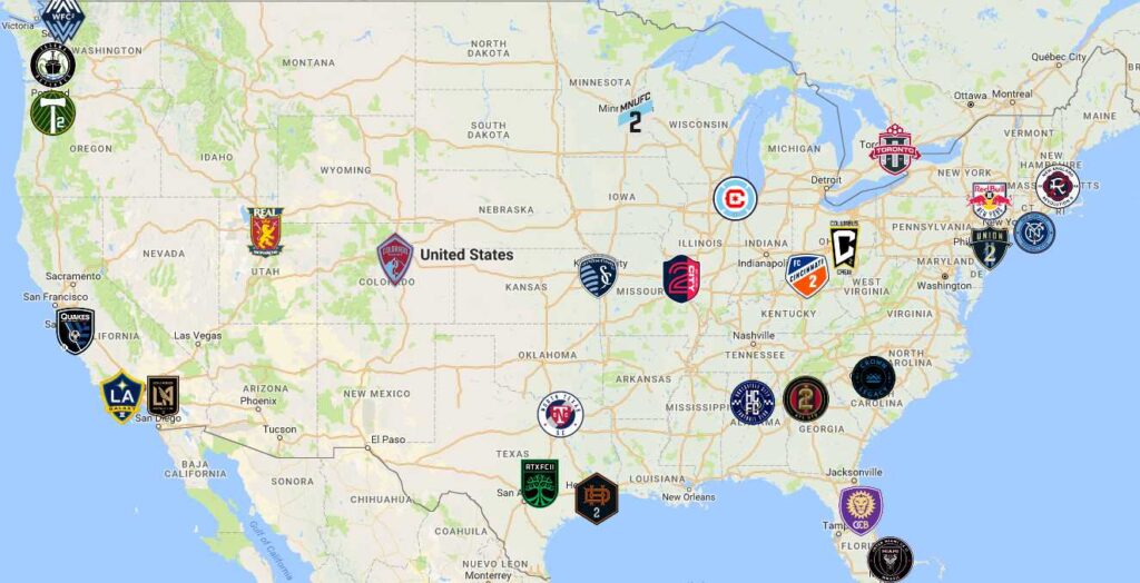 MLS Map, Teams