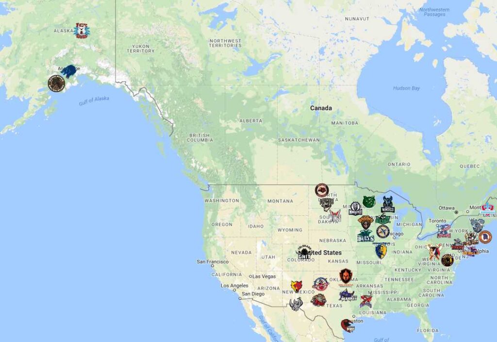 AHL Map, Teams