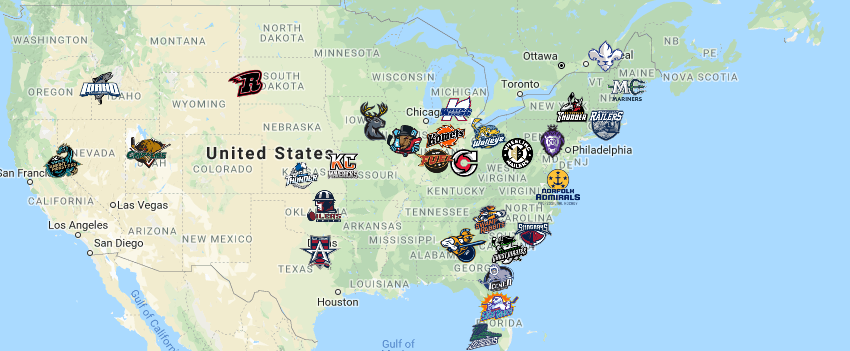 ECHL Map | Teams - Sport League Maps