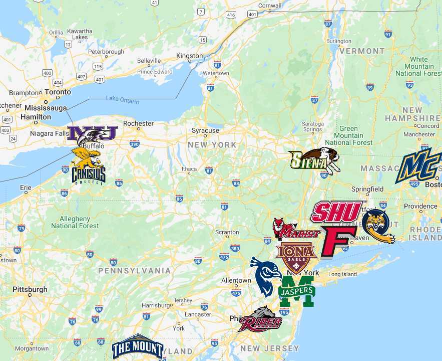 Metro Atlantic Athletic Conference Map Teams Logos