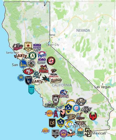 California League Map, Teams