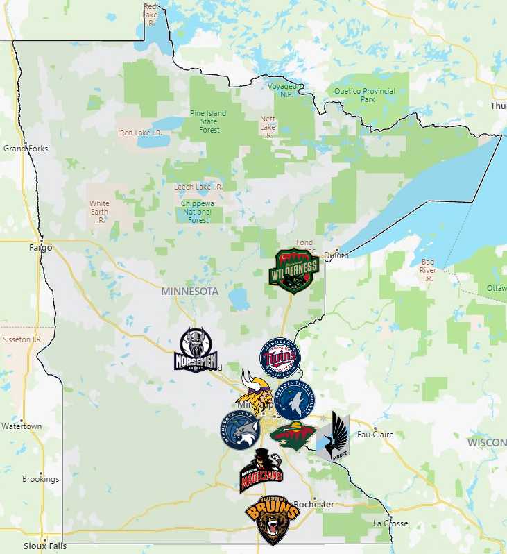Sports Teams in Minnesota Sport League Maps