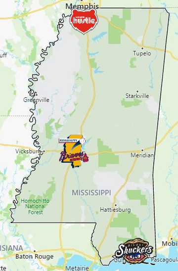 Sports Teams In Mississippi Sport League Maps