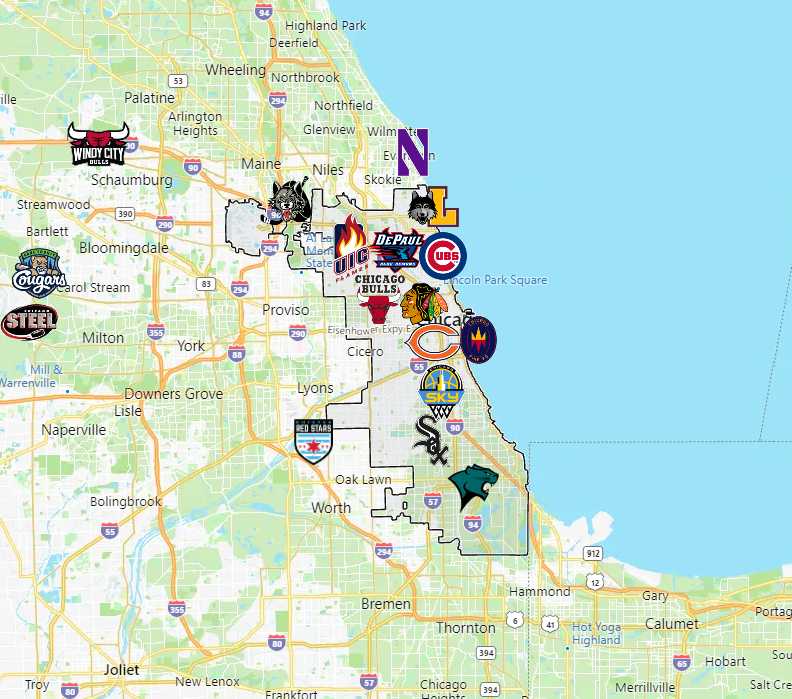 Sports Teams In Chicago Sport League Maps