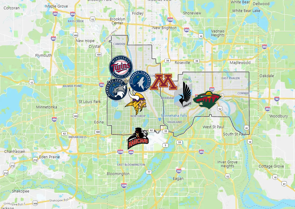 Sports Teams in Minneapolis - Sport League Maps