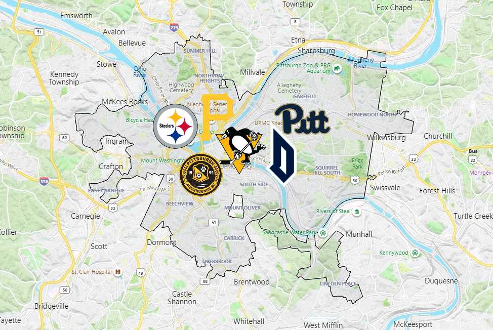 Pittsburgh, PA Sports Teams  Steelers, Pirates, Penguins & Riverhounds